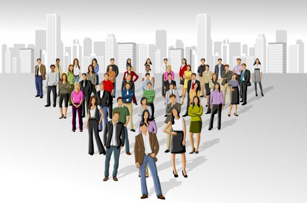 Население на белом фоне