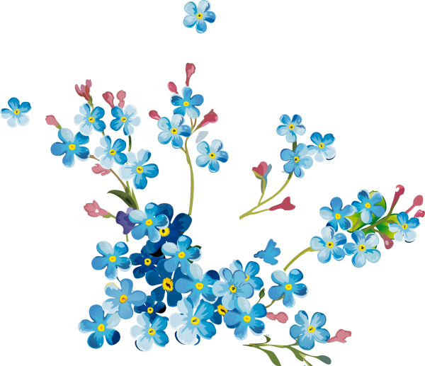 Мелкие цветочки на прозрачном фоне