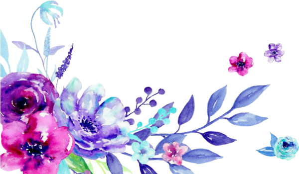 Фиолетовые Акварельные цветы