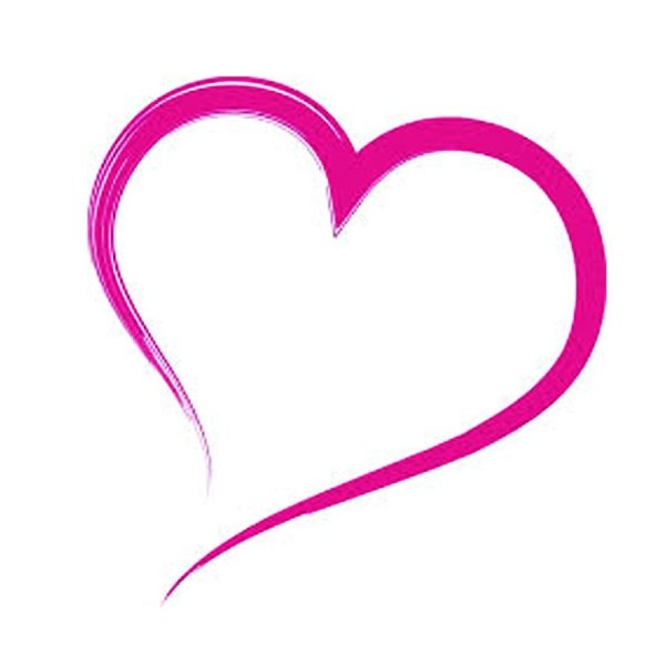 Сердце розовое контур