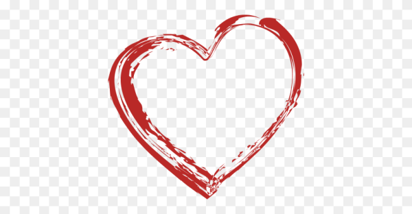 Сердце контур кистью