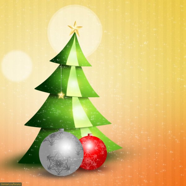 Новогодний фон с елкой