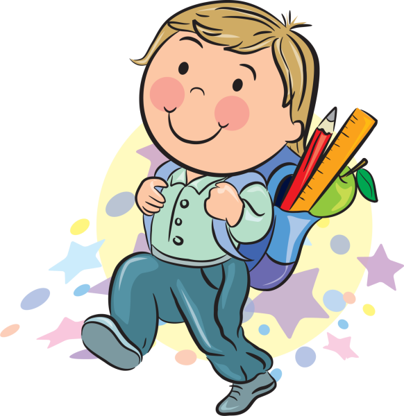 Ученик на белом фоне