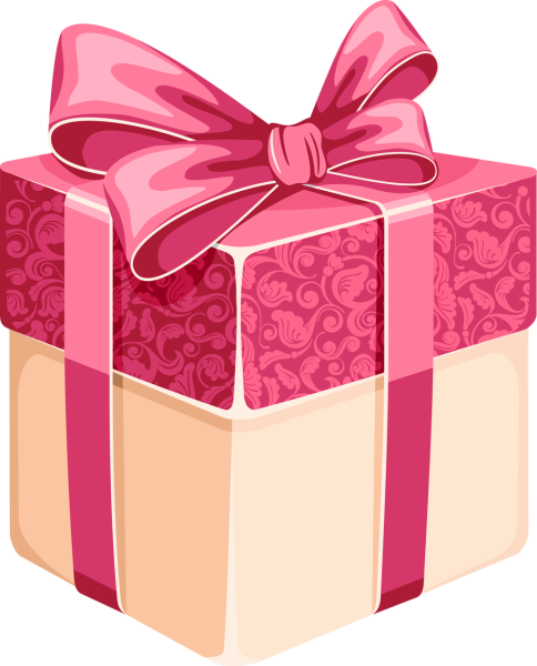 Подарок с розовым бантом