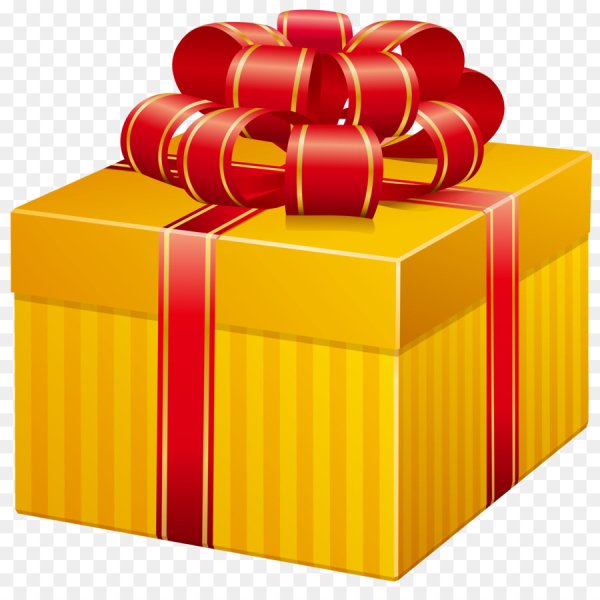 Желтая подарочная коробка