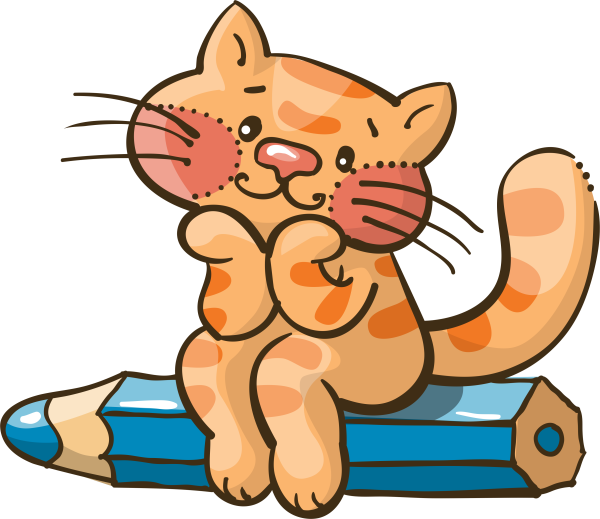 Кот на белом фоне мультяшный