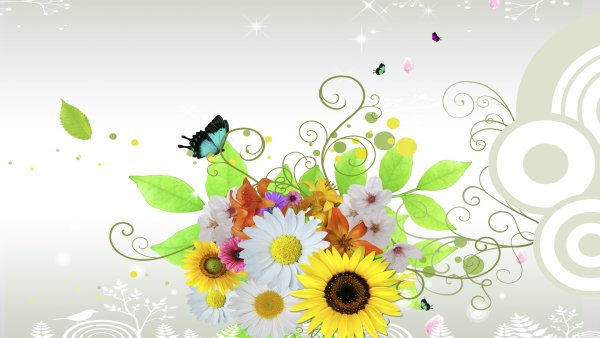 Яркий фон с цветами