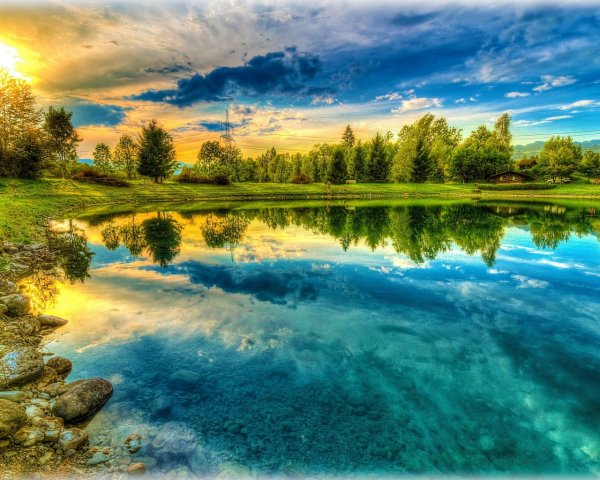 Пейзаж озеро