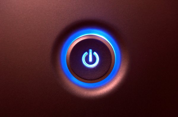 Неоновая кнопка включения