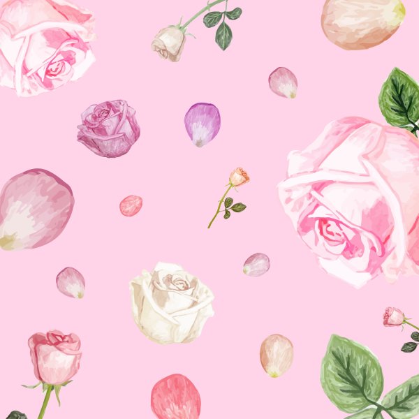 Фон из нарисованных роз