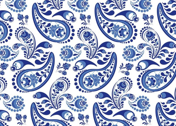 Орнаментная роспись Гжель