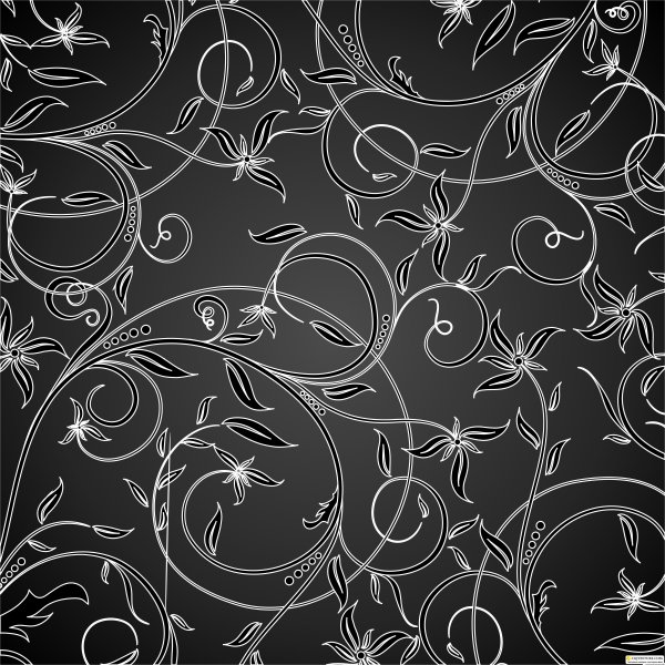 Серебряные узоры на черном фоне