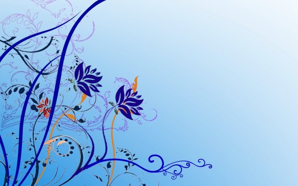 Синий фон с узорами по краям