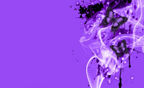 Бабочки на лиловом фоне
