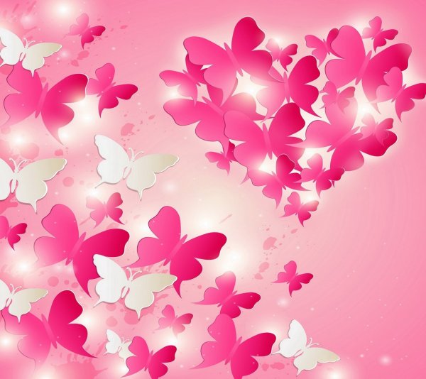 Розовый фон с сердечками