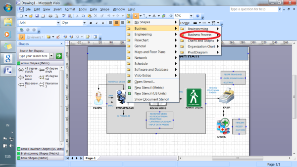 Перечислите инструменты программы Microsoft Visio