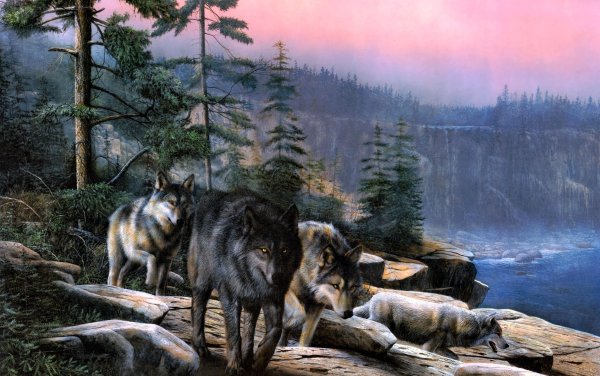 Пейзаж с волком