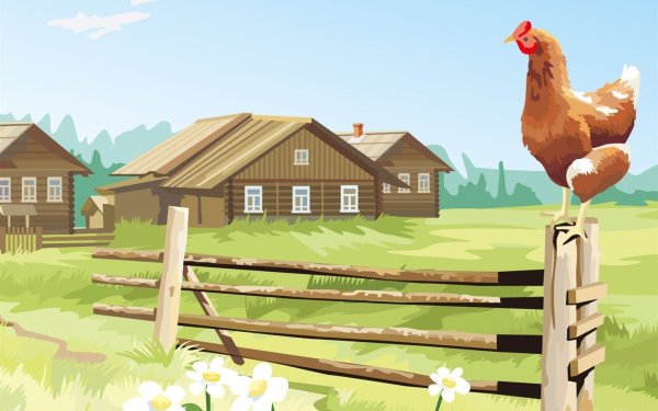 Сельский пейзаж для детей