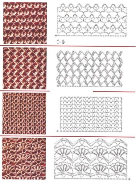 Вязание крючком полотно ажурное схемы