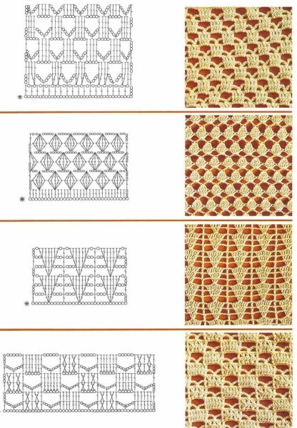 Ажурные узоры крючком