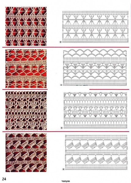 Вязание крючком схемы узоров