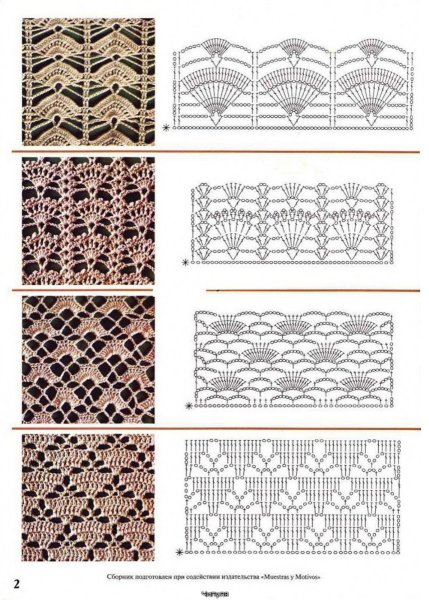 Крупные узоры крючком