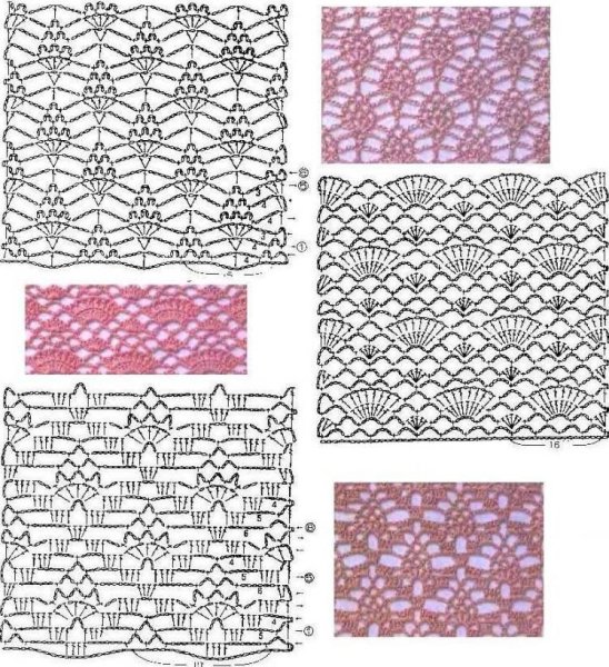Ажурные схемы крючком