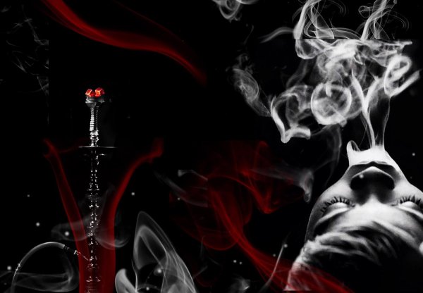 Кальян на черном фоне