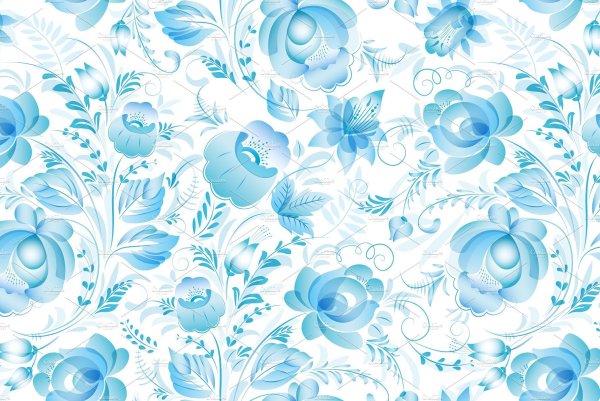Голубой фон с узорами
