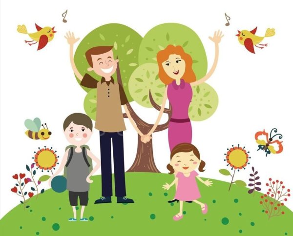 Рисунки счастливая семья с детьми