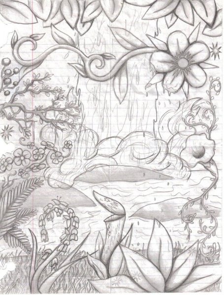 Джунгли рисунок карандашом