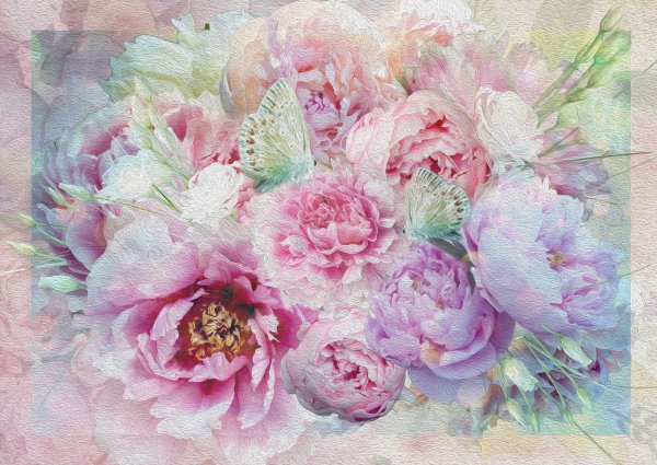 Открытка «пион»