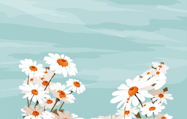 Фоновый рисунок ромашки