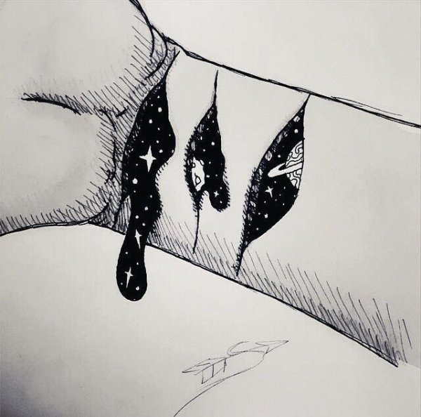 Рисунки для срисовки суицид