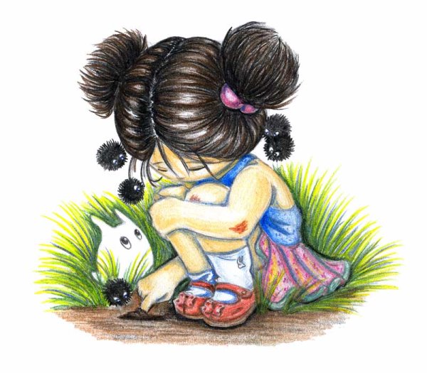 Грустная девочка рисунок