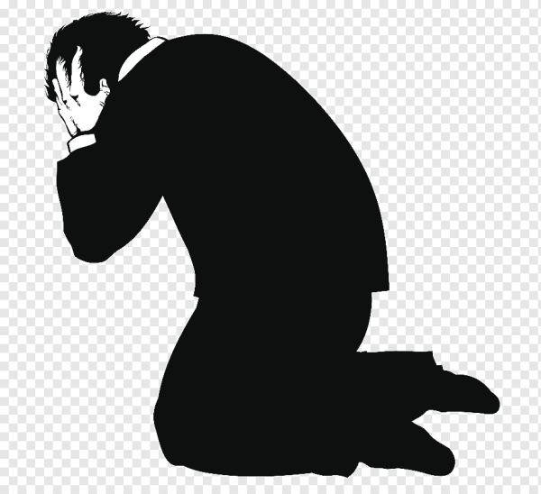 Силуэт человека на коленях