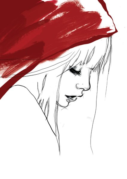 Девушка в шапке рисунок