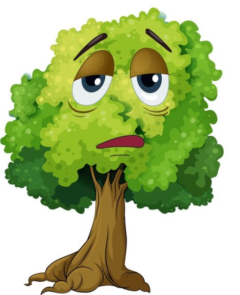 Мультяшное дерево с лицом