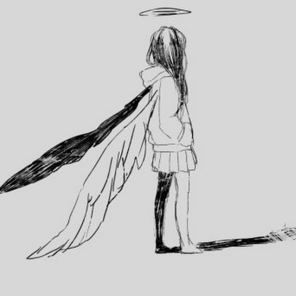 Рисунки карандашом для срисовки аниме грустные