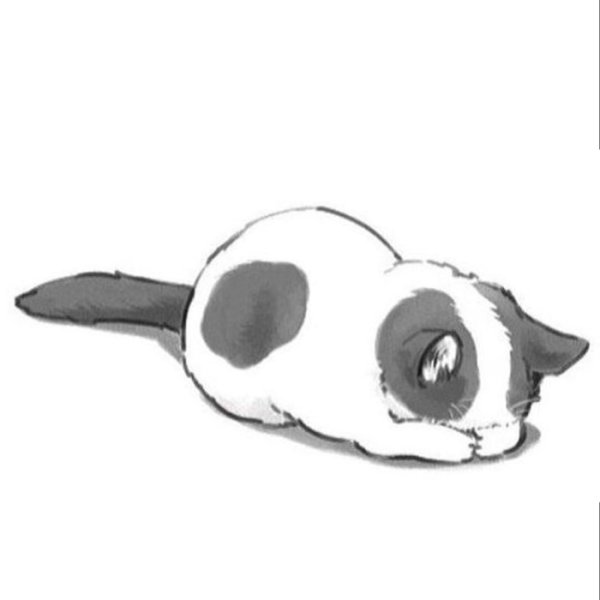 Грустный котик аниме