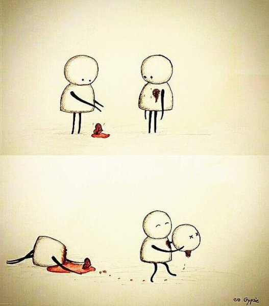 Грустные рисунки Каран