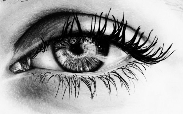 Плачущий глаз карандашом