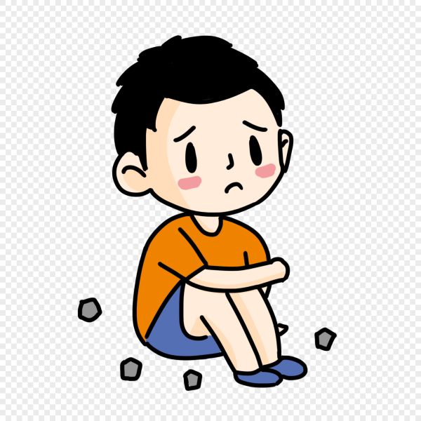 Грустный мальчик мультяшка