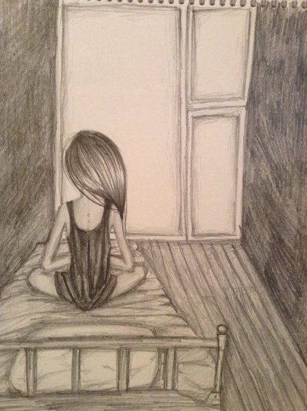 Рисунки карандашом грустные