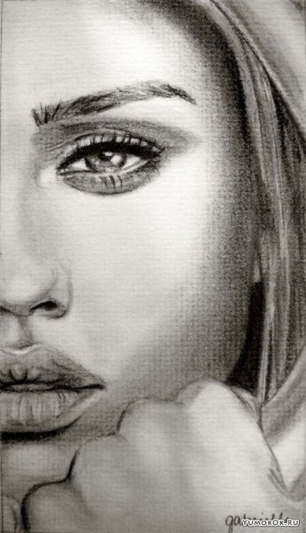 Портрет плачущей девушки карандашом