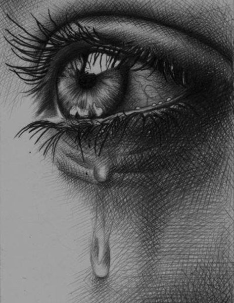 Глаз со слезой карандашом