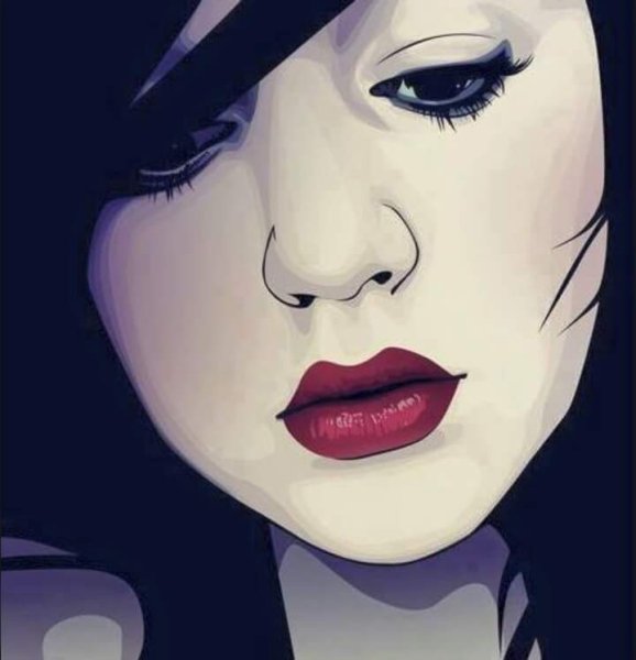 Грустные губы арт