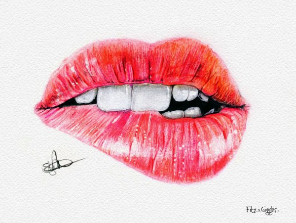 Нарисовать пухлые губы