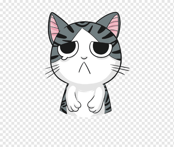 Грустный котик стикер