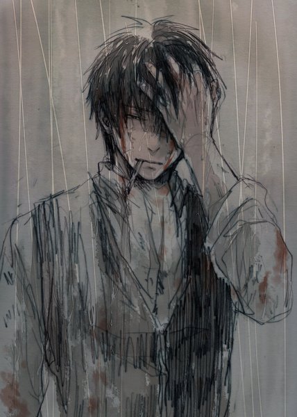 Аниме парень с сигаретой